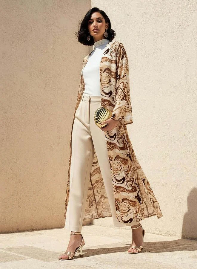 Splash FAV Regular Fit Kimono Abaya Shrug with Print