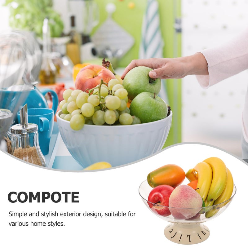 Transparent Plastic Pedestal Fruit Bowl Tray for Kitchen Tabletop and Party Decor - Image 3