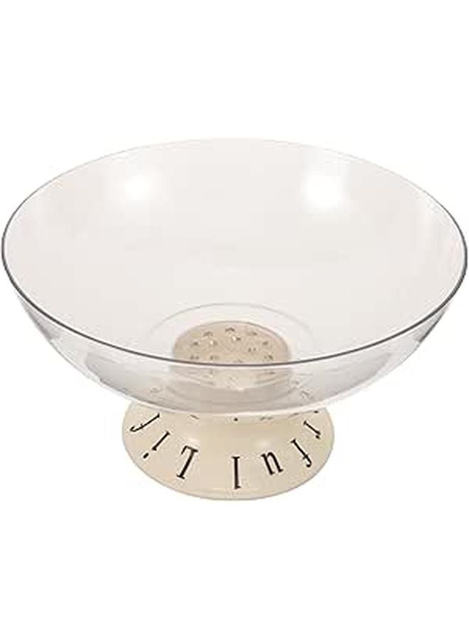 Transparent Plastic Pedestal Fruit Bowl Tray for Kitchen Tabletop and Party Decor - Image 1