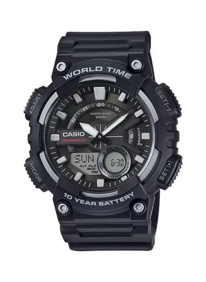 CASIO Men's Analog-Digital Display Watch With Black Resin Strap - AEQ-110W-1A