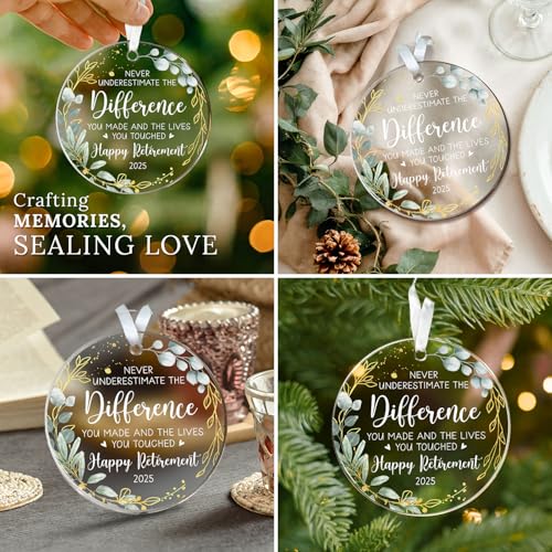 HEXMOZ Retirement Gifts - Retirement Gifts for Women, Men 2025 - Retired Ornament 2025 - Retired Gift for Coworker, Boss, Employee, Teacher, Nurse, Woman, Man - Acrylic Christmas Ornament Keepsake - Image 5