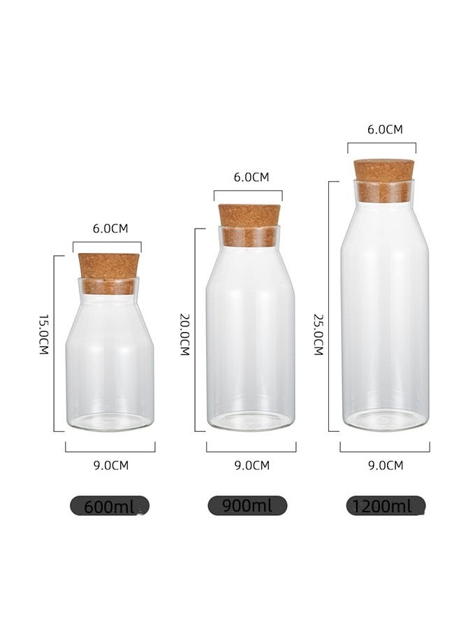 JCB CHIC 4 Pack Glass Storage Jars with Airtight  Lid, 1200ml Glass Kitchen Canisters, Clear Container for Coffee Bean Storage, Dry Goods, Cookie, Candy, Tea, Spices and More - Image 2