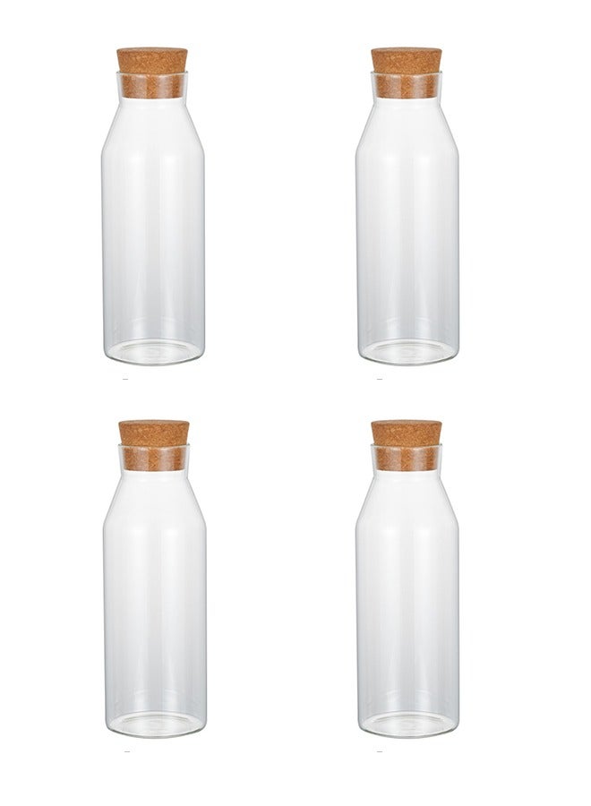 JCB CHIC 4 Pack Glass Storage Jars with Airtight  Lid, 1200ml Glass Kitchen Canisters, Clear Container for Coffee Bean Storage, Dry Goods, Cookie, Candy, Tea, Spices and More - Image 1