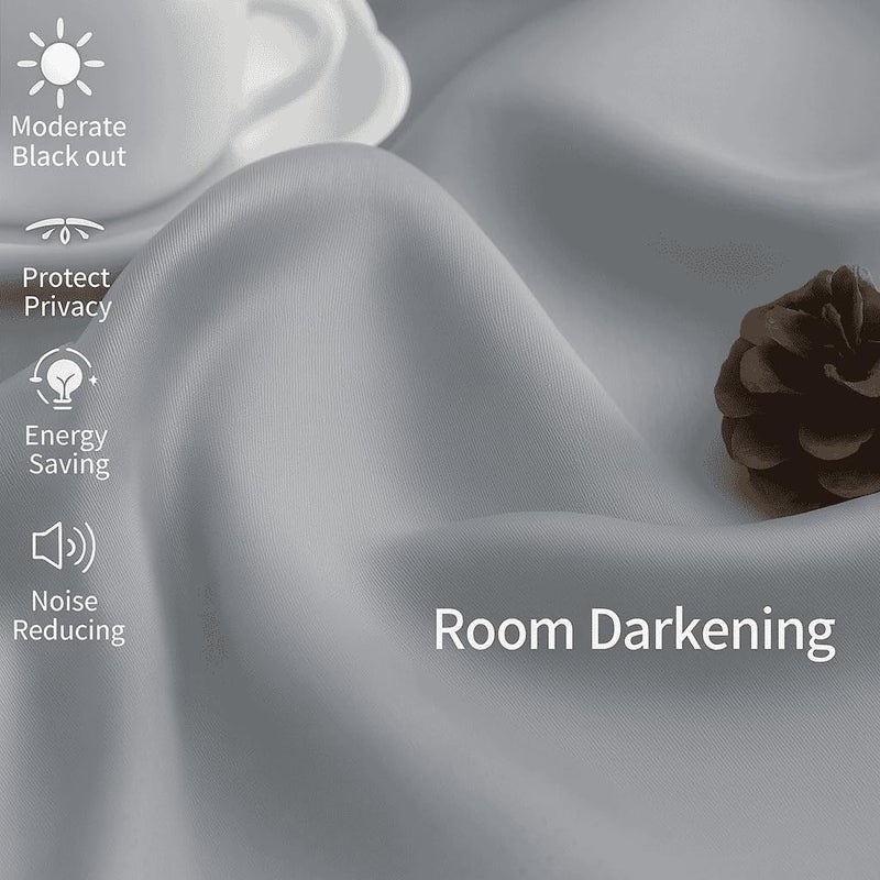 AMALI Elegant Blackout Curtains 2 Panel Set,16 Grommets, Size (L 274 x W 132) cm) for Living Room and Bedroom Shiny Polyester Fabric - Image 3