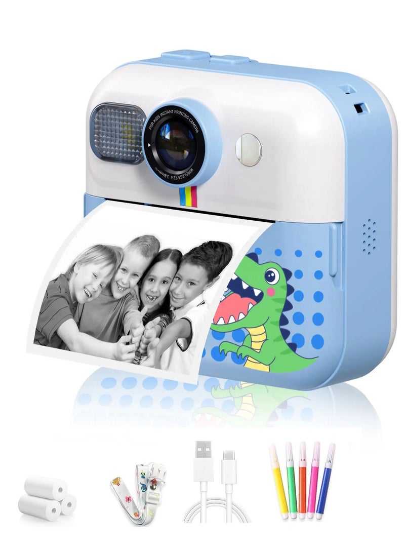 MOCOM - CP02 Kids Instant Print Camera with 2.4" Screen, 1500mAh Battery, Expandable Storage up to 32GB, Thermal Printing, Digital Camera for Kids Ages 3-14, Birthday Gifts for Girls and Boys, HD Photography & Video Recorder, Toddler Camera Toy - Image 1