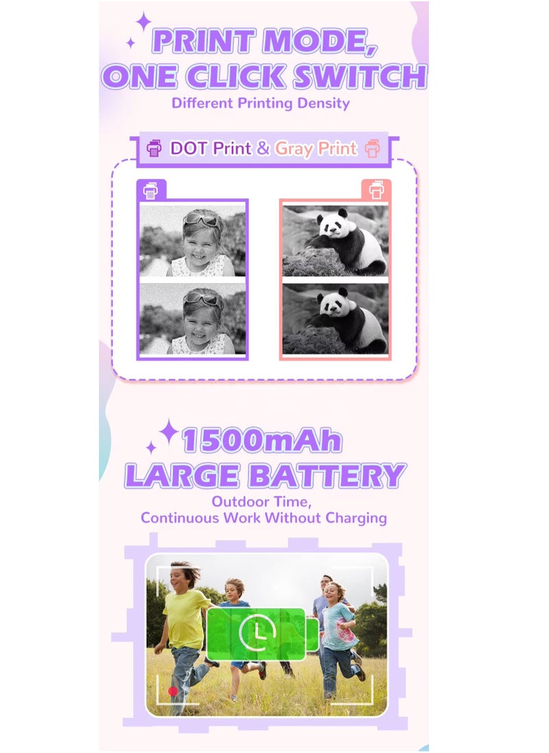 MOCOM - CP02 Kids Instant Print Camera with 2.4" Screen, 1500mAh Battery, Expandable Storage up to 32GB, Thermal Printing, Digital Camera for Kids Ages 3-14, Birthday Gifts for Girls and Boys, HD Photography & Video Recorder, Toddler Camera Toy - Image 1