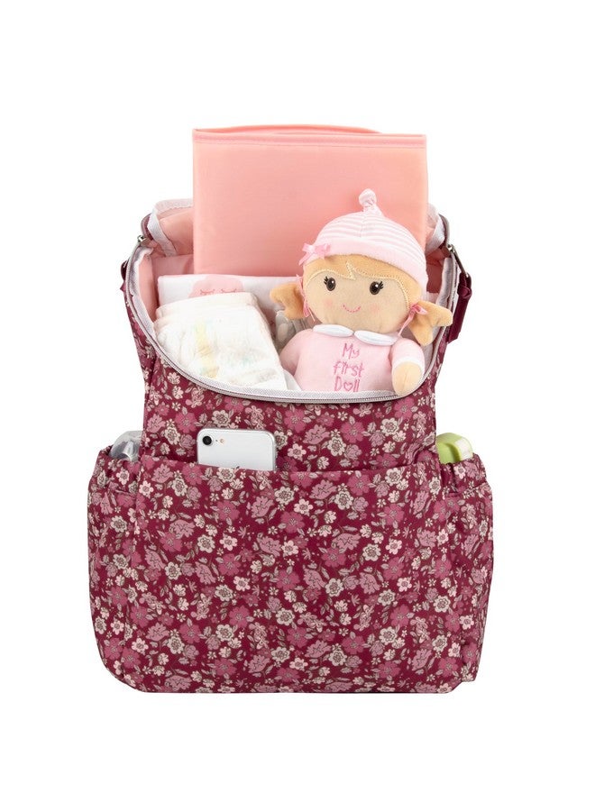 Baby Essentials Multi-Function Floral Diaper Backpack and Travel Nappy Baby Bag with Changing Pad and Stroller Straps  - Image 3
