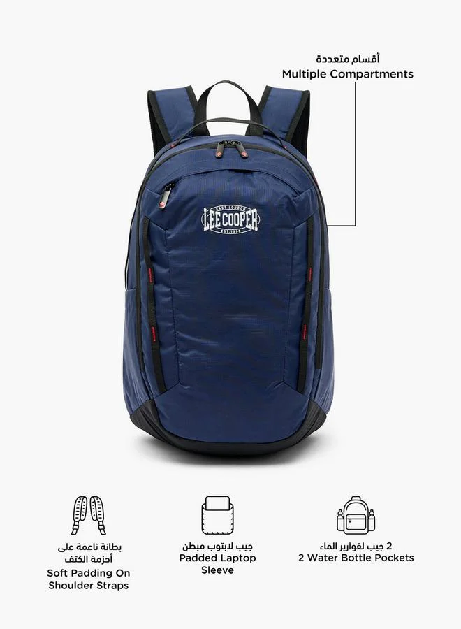 Lee Cooper Logo Print School Backpack For Kids 13 Years+ With Padded Shoulder Straps - 16.5x29x29 CM
