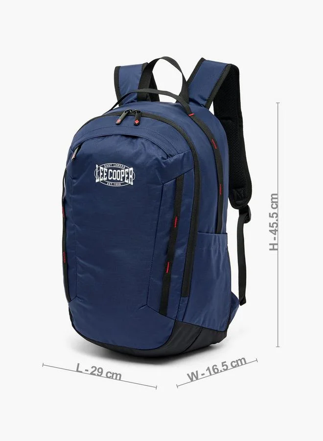 Lee Cooper NAVY Logo Print School Backpack For Kids 13 Years+ With Padded Shoulder Straps - 16.5x29x29 CM  | Best Price UAE