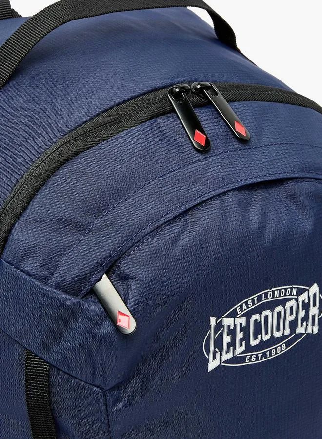 Lee Cooper NAVY Logo Print School Backpack For Kids 13 Years+ With Padded Shoulder Straps - 16.5x29x29 CM  | Best Price UAE