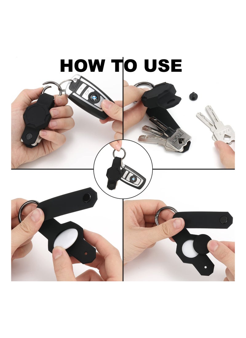Generic - Waterproof Key Organizer with AirTag Holder, Compact Silicone Keychain for Apple AirTag - Includes Keyring for Car Key Fob (Available in Black and Green) - Image 1
