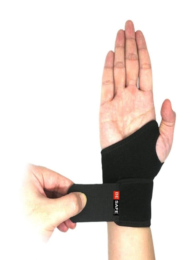 BESAFE Forever Wrist Support with thumb Loop for Fracture injury Palm Protection, Thumb and Wrist Brace Support for Gym, Black - Image 3