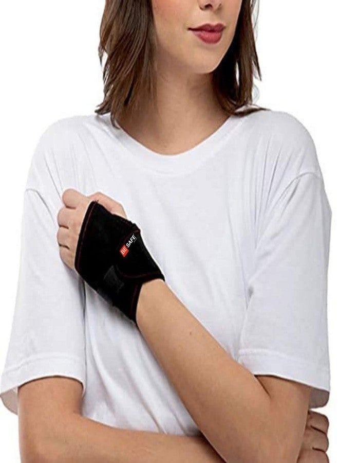 BESAFE Forever Wrist Support with thumb Loop for Fracture injury Palm Protection, Thumb and Wrist Brace Support for Gym, Black - Image 2