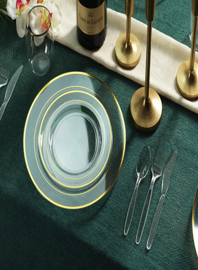 Munfix 360 Count Plastic Silverware Set, 120 Clear Forks, 120 Spoons, 120 Knives, Heavy Duty BPA Free Disposable Plastic Cutlery Set, Premium Clear Plasticware for Party Supplies - Image 5