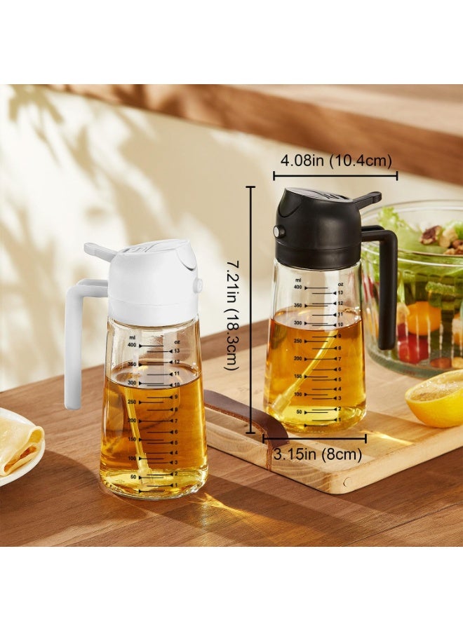 Streamflow 16oz Olive Oil Dispenser Bottle for Kitchen - 2 in 1 Oil Dispenser and Oil Spray for Cooking, Air Fryer, Salad, 470ml Olive Oil Sprayer Black - Image 2