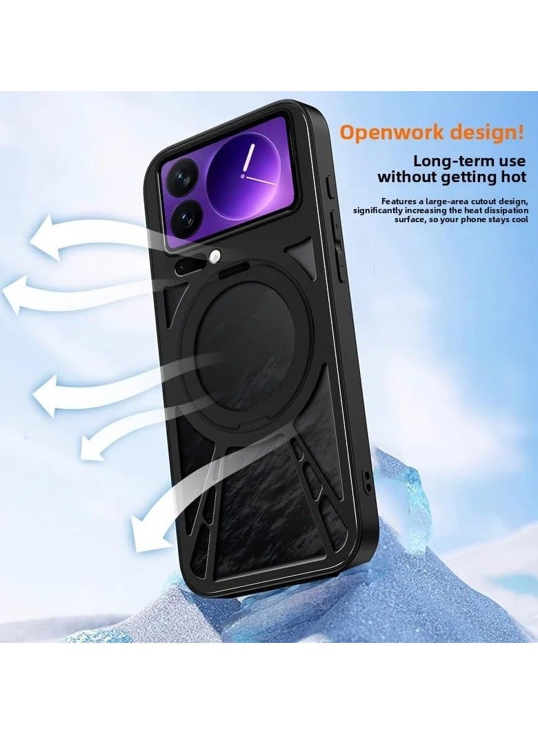 عام غلاف واقي من السبائك المعدنية لجهاز Xiaomi 17 Pro Max 5G - مزود بحامل مغناطيسي دوار 360 درجة وإطار مقاوم للصدمات - Image 3