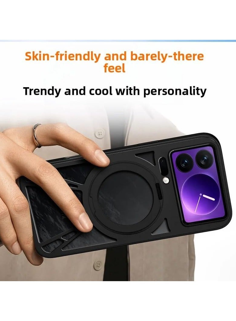 عام غلاف واقي من السبائك المعدنية لجهاز Xiaomi 17 Pro Max 5G - مزود بحامل مغناطيسي دوار 360 درجة وإطار مقاوم للصدمات - Image 2