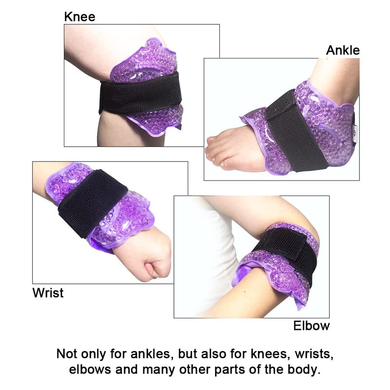 Conbella Ankle Foot Ice Pack Wrap for Injuries Reusable, Gel Bead ice Pack, Instant Pain Relief for Achilles Tendonitis, Plantar Fasciitis, Foot Heel - Soft Polyster Lining - Image 3