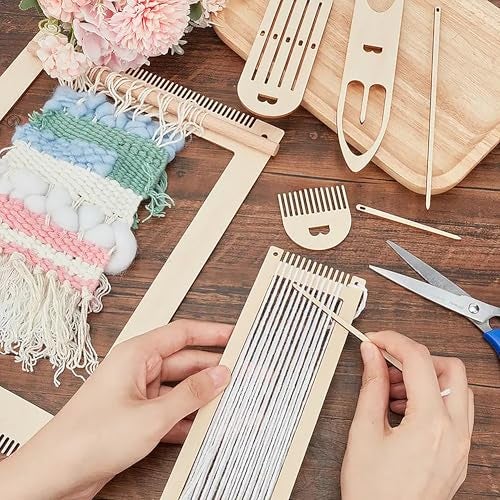 Cliths Wooden Weaving Loom Kit for Kids – DIY Loom Frame & Craft Machine Beginner Weaving Loom Craft Kit Loom Bands Making Set - Image 4