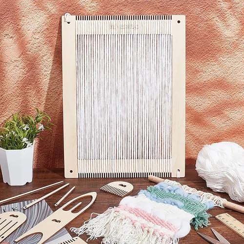 Cliths Wooden Weaving Loom Kit for Kids – DIY Loom Frame & Craft Machine Beginner Weaving Loom Craft Kit Loom Bands Making Set - Image 3