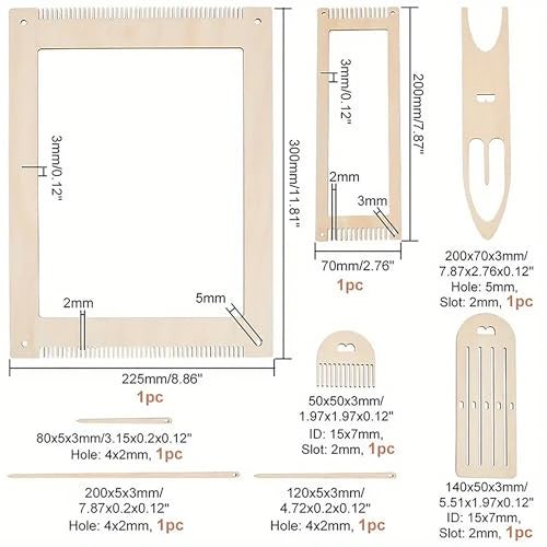 Cliths Wooden Weaving Loom Kit for Kids – DIY Loom Frame & Craft Machine Beginner Weaving Loom Craft Kit Loom Bands Making Set - Image 2