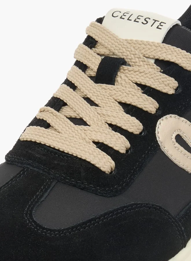 Celeste Womens Panelled Lace-Up Low Ankle Sneakers