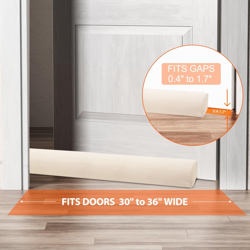GDHOMM Door Draft Stopper for Bottom of Door, Adjustable Door Sweep Door Draft Blocker Door Gap Filler, Energy Saving, Keeps Sound Draft Light Out - Fits 30â€ to 36â€ Door - Image 3