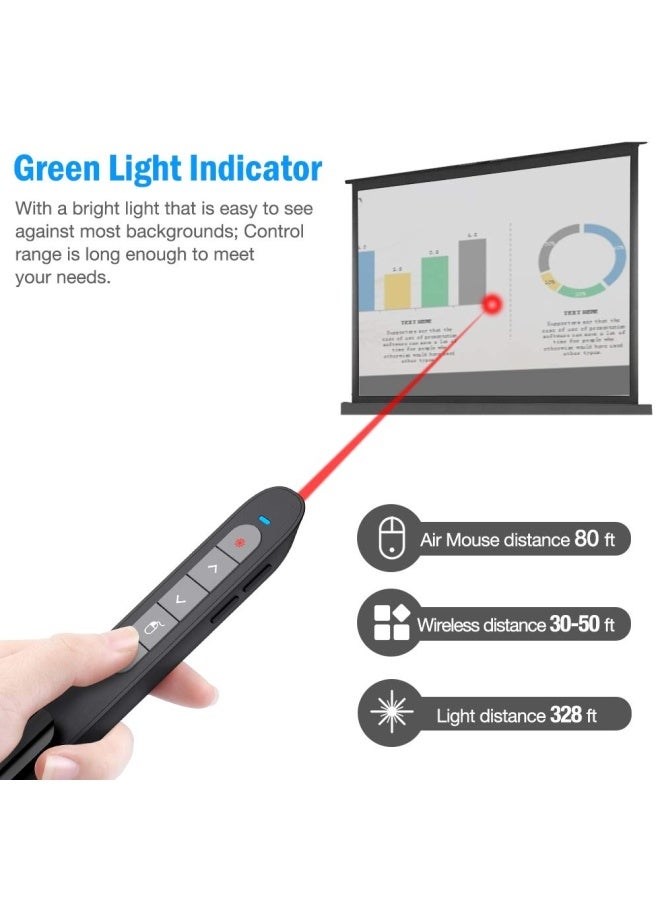 DinoFire Wireless Presenter Remote with Air Mouse RF 2.4GZ USB Rechargeable Presentation Clicker and Pointer Powerpoint PPT Slide Clicker for Laptop Computer MAC  - Image 5