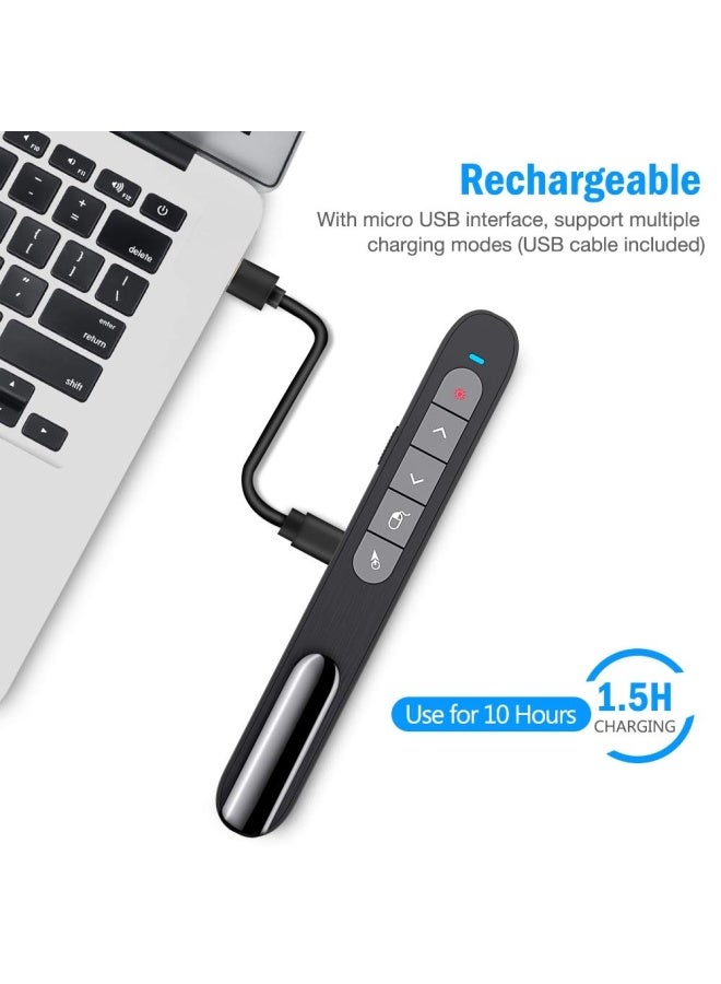 DinoFire Wireless Presenter Remote with Air Mouse RF 2.4GZ USB Rechargeable Presentation Clicker and Pointer Powerpoint PPT Slide Clicker for Laptop Computer MAC  - Image 4