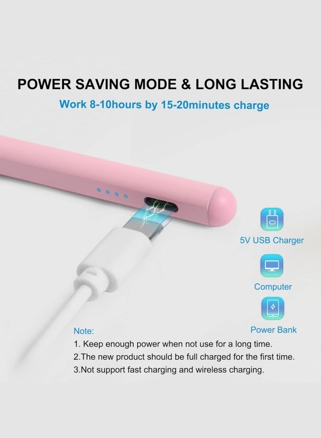 ELTRAZONE 2024 Newest iPad Pencil for iPad 9th&10th Gen, Fast Charge Apple Pen for iPad 2018-2024, iPad Pencil for iPad Pro 11/12.9 3/4/5 Gen, iPad Mini 5/6, iPad 6/7/8, iPad Air 3/4/5, Pink - Image 3