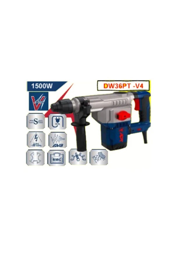 ايه بي تي هيلتي 1500 وات 36مم  تكسير وتخريم معدن SDS موديل APT DW36PT V4 - Image 2