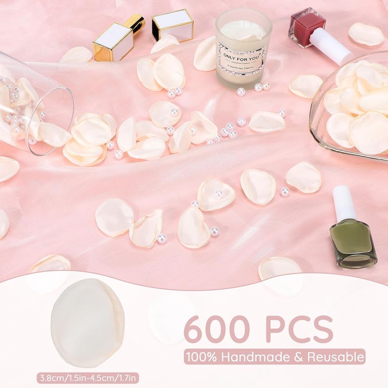 SUREAM Ivory Rose Petals, 600 Pcs Silk Flower Petals for Wedding Decorations, Artificial Petals for Table Centerpieces Party Bridal Showers Birthday Wedding Ceremony Decor - Image 2