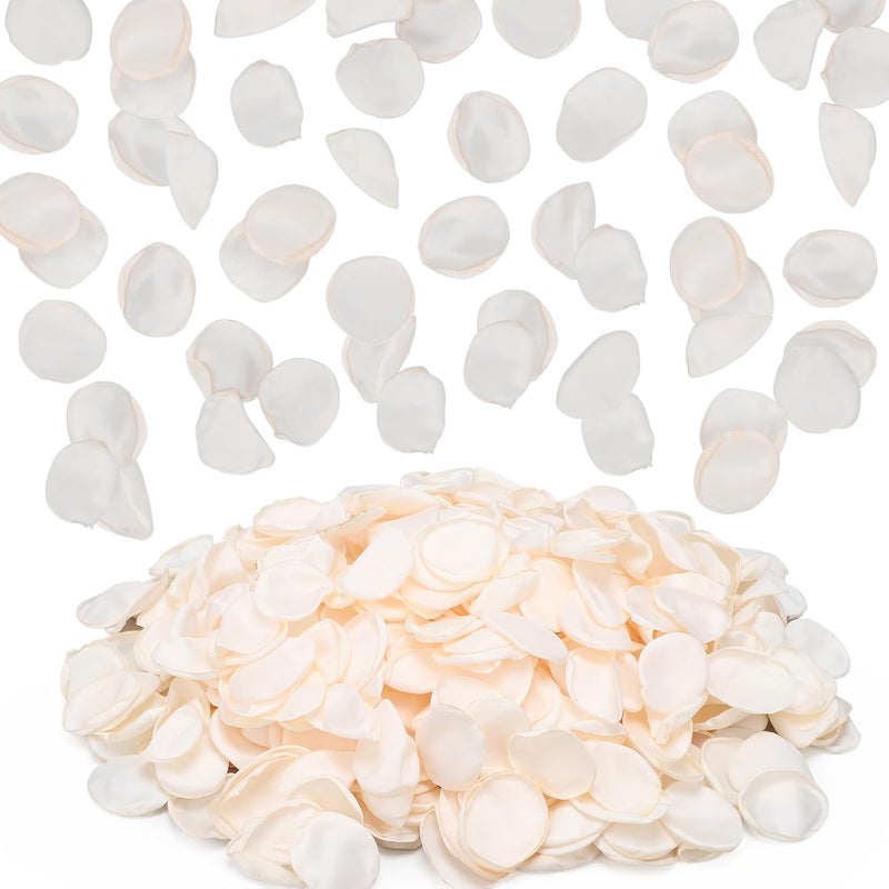 SUREAM Ivory Rose Petals, 600 Pcs Silk Flower Petals for Wedding Decorations, Artificial Petals for Table Centerpieces Party Bridal Showers Birthday Wedding Ceremony Decor - Image 1
