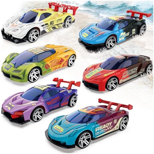MACALOCA Color Changing Cars Toys Bath Toys for Kids Ages 13 48 Easter Basket Stuffers for Kids Grandkids Pool Water Toys Boys Birthday Easter Egg Fillers Car Sensory DieCast Toys - Image 1