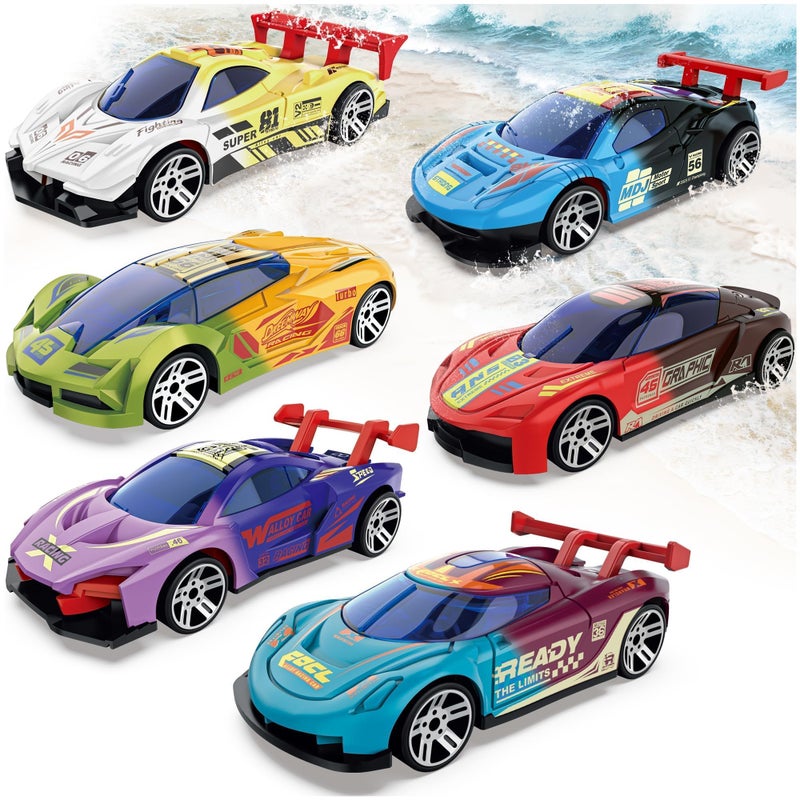 MACALOCA Color Changing Cars Toys Bath Toys for Kids Ages 13 48 Easter Basket Stuffers for Kids Grandkids Pool Water Toys Boys Birthday Easter Egg Fillers Car Sensory DieCast Toys - Image 2