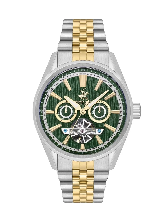 BEVERLY HILLS POLO CLUB Beverly Hills Polo Club BP3632X.270 Men Mechanical Display Watch & Metal Strap Two Tone