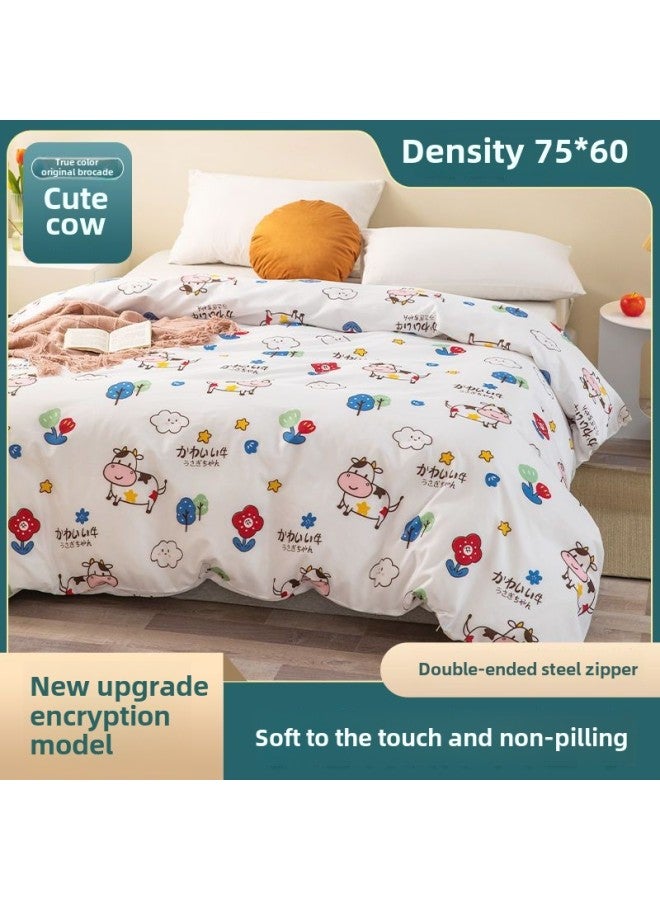 Gauze Cover Quilt Liner Cover Cotton Tire Quilt Cover Cotton Wadding Core Cover Mattress Cover Quilt Cushion Quilt Lining To Protect Yan Mingen-Color:Cute Cow -Specifications:135*200cm - Image 1