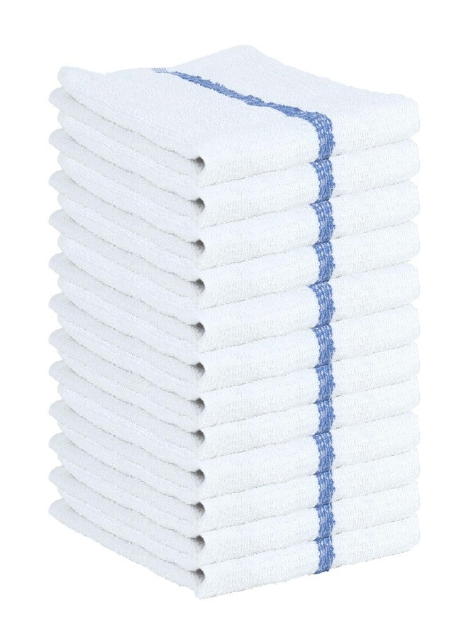 Arkwright, LLC Arkwright Qwick Wick Bar Mop Towels - (Pack of 12) 100% Cotton Quick Dry Dishcloths, Super Absorbent Multipurpose Cleaning Rags for Restaurants, Kitchen, Bathroom, Hotel, 16 x 19 in, Blue Stripe - Image 1