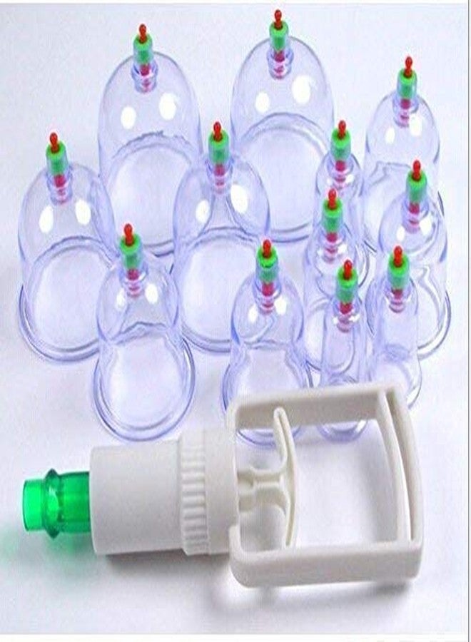JEEJEX Premium Cupping Therapy Kit with Pump 12-Piece Hijama Set for Full Body Massage, Pain Relaxation for Body, Pain Relief Vaccum Cups | Chinese Therapy Cupping for Physiotherapy - Image 1