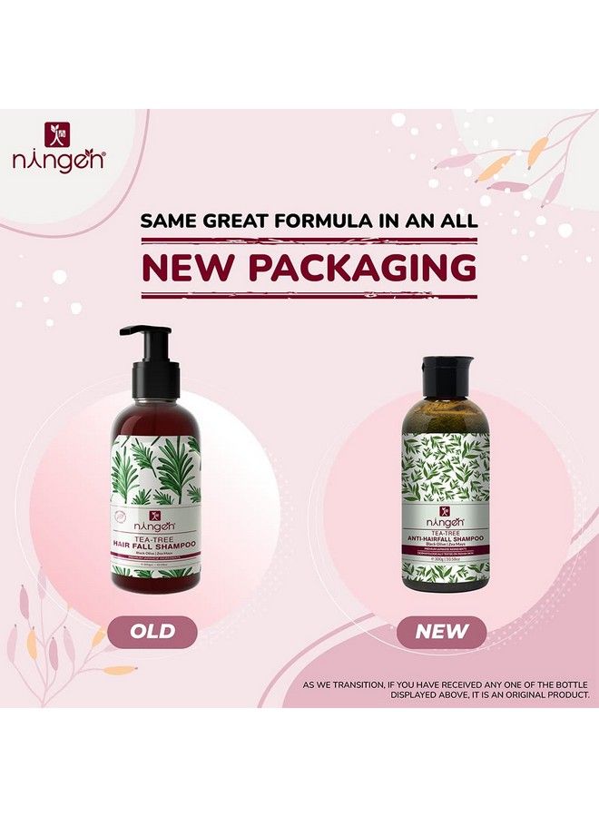 ningen Teatree Hair Fall Shampoo I Infused With Black Olive Zea Mays I Irritation Free Paraben Free I For Stronger And Thicker Hair Fights Dandruff I 300G Off White - Image 2