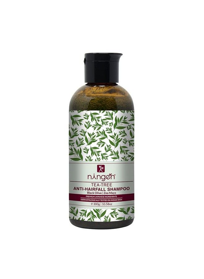 ningen Teatree Hair Fall Shampoo I Infused With Black Olive Zea Mays I Irritation Free Paraben Free I For Stronger And Thicker Hair Fights Dandruff I 300G Off White - Image 3