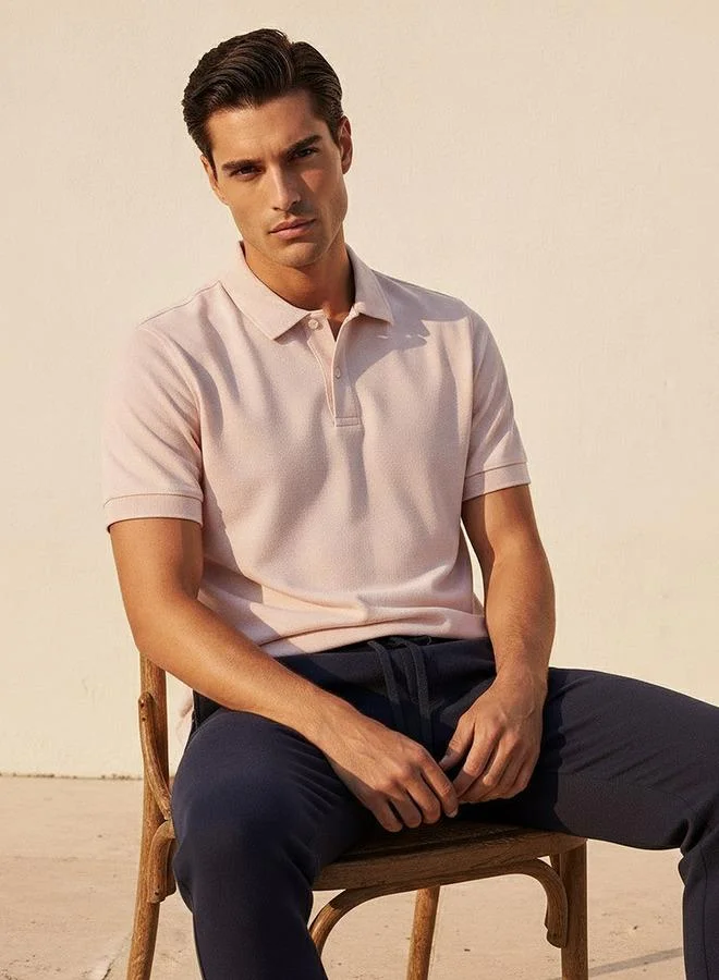Splash FAV PINK TEXTURED POLO for Men | Best Price UAE