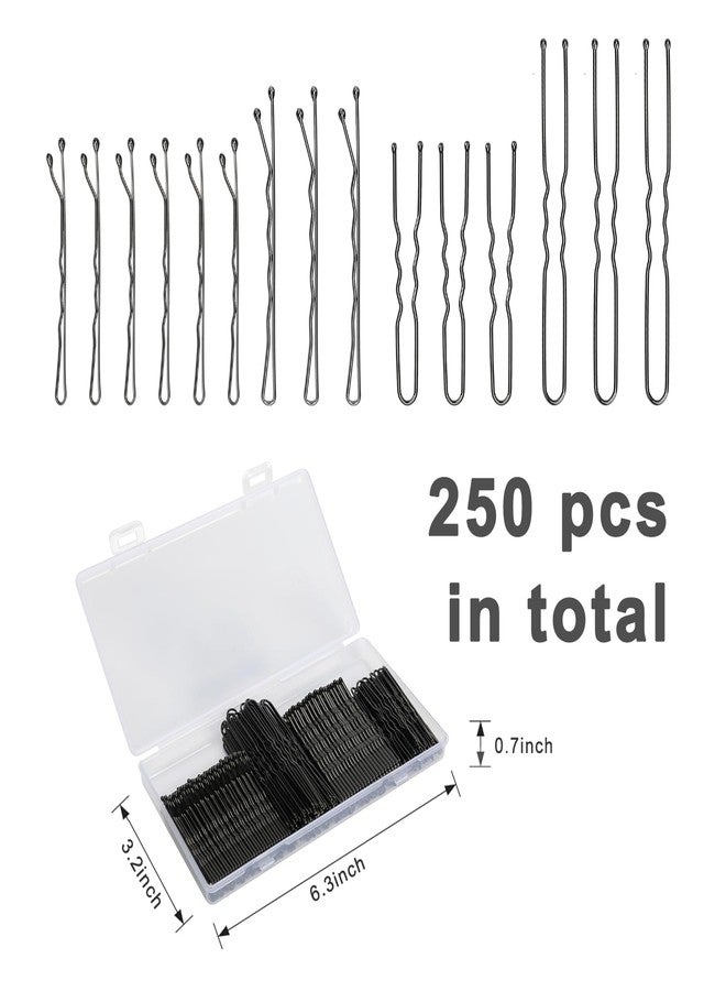Jelara 250 Pcs Hair Pins Bobby Pins Black with Storage Box, Wavy Bobby Pins 2inch 2.4inch, U Shaped Hair Pins 2inch 2.8inch, Suitable for All Hair Types, Hair Clips Hair Pin for Women and Girls - Image 3