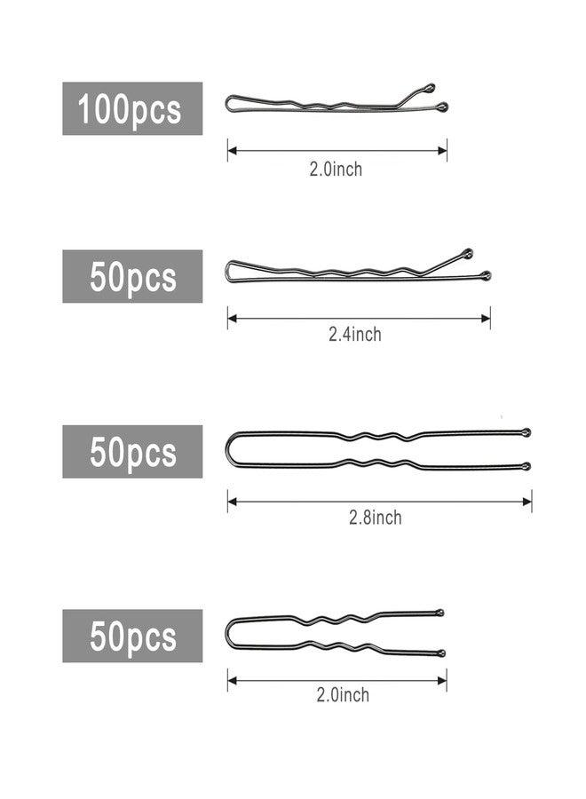 Jelara 250 Pcs Hair Pins Bobby Pins Black with Storage Box, Wavy Bobby Pins 2inch 2.4inch, U Shaped Hair Pins 2inch 2.8inch, Suitable for All Hair Types, Hair Clips Hair Pin for Women and Girls - Image 2