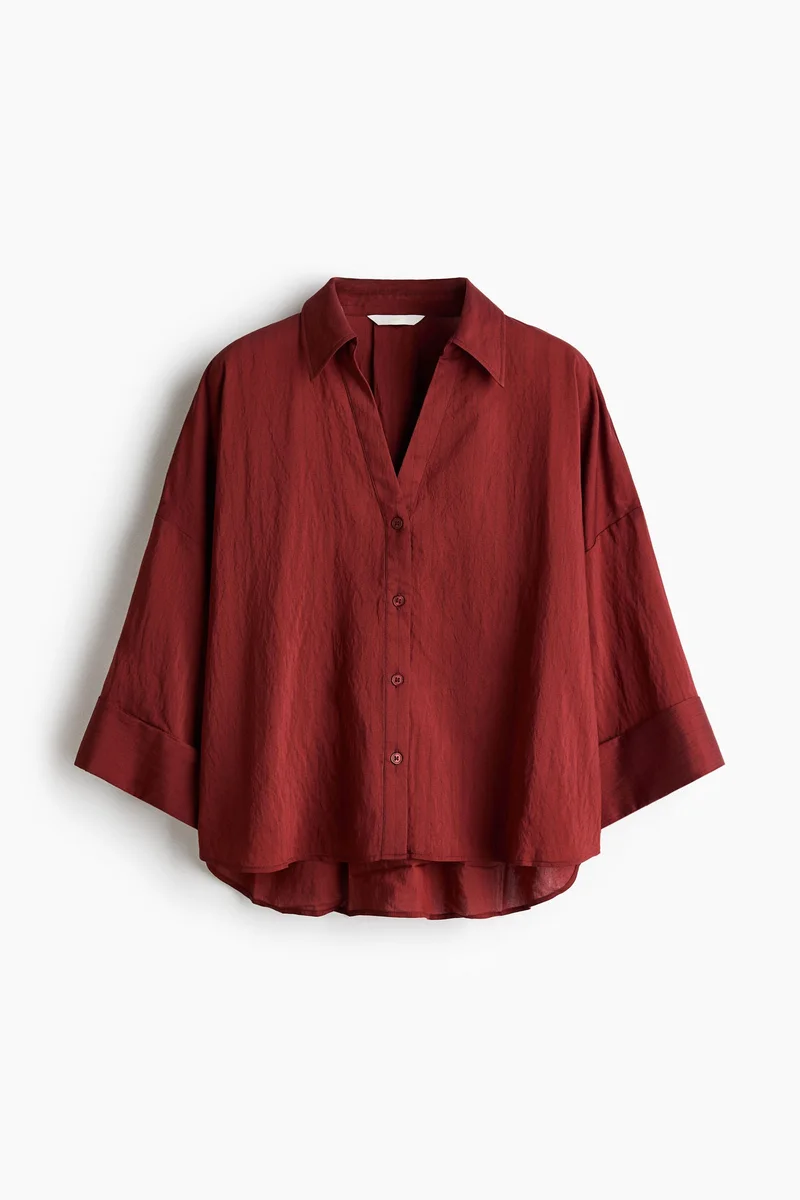 Oversized viscose-blend shirt