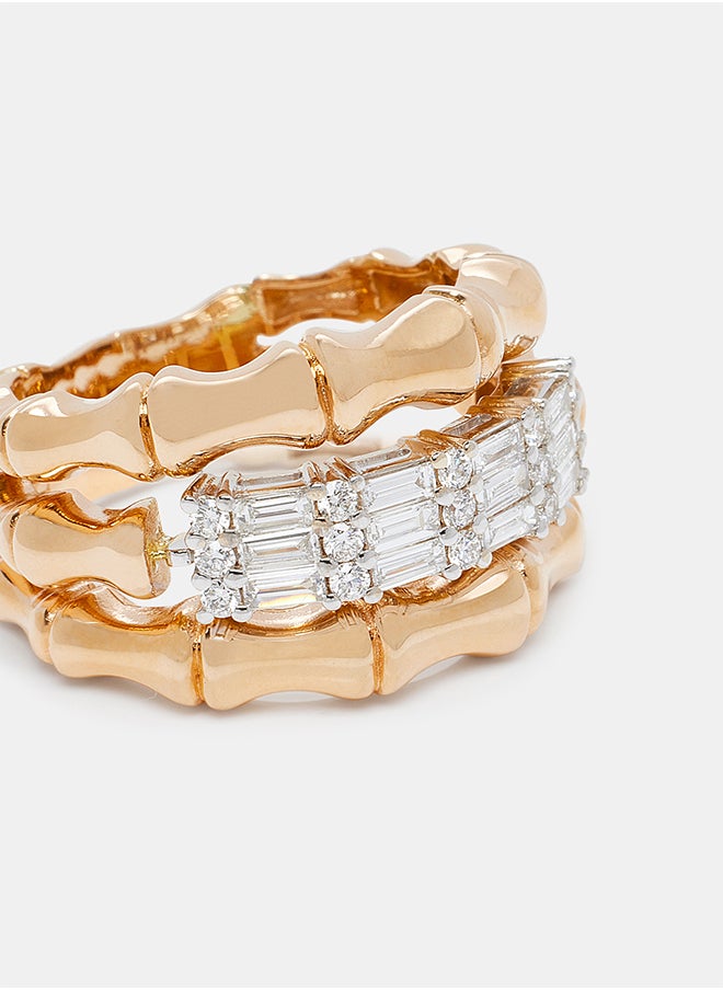 Annaka - 18Kt Rose Gold Ring Studded with Natural Diamonds - Image 1