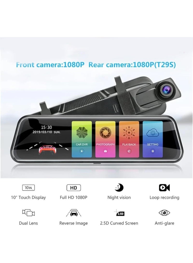 Denx Car Mirror Driving Recorder Dual Camera - Image 2