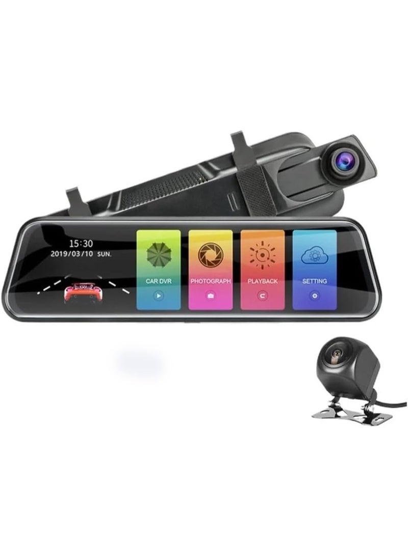 Denx Car Mirror Driving Recorder Dual Camera - Image 1