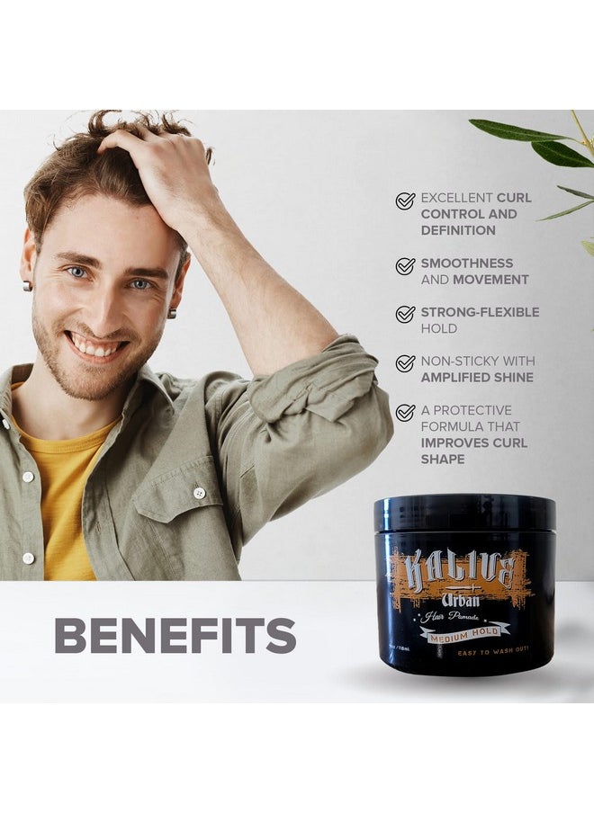 KALIVE 2 STYLE - Kalive Urban Pomade For Men 4 Oz. Medium/Firm Hold Hair Pomade Waterbased And Easy To Wash Out Mens Hair Product For Easy Styling. - Image 1