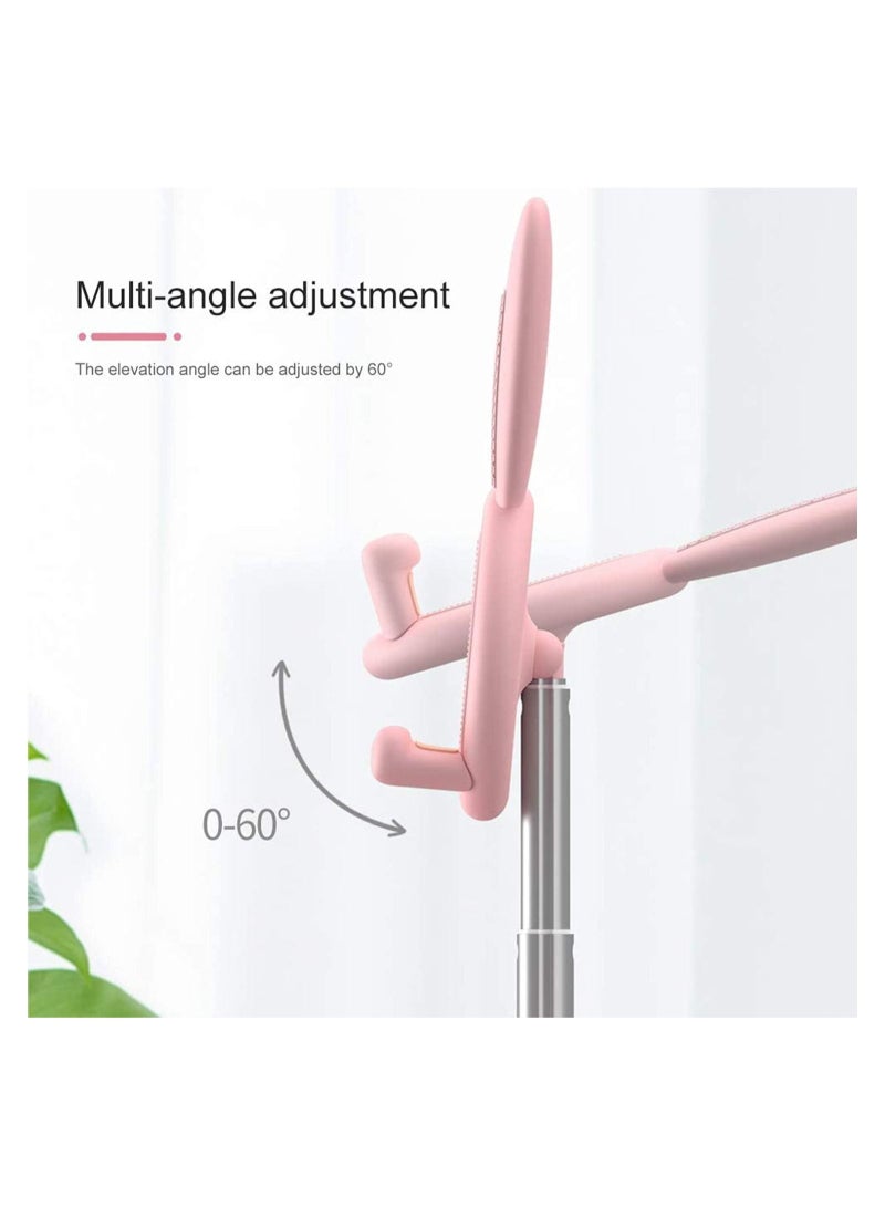 Captaintech Cell Phone Stand, Cute Bunny Phone Stand, Angle Height Adjustable Cell Phone Stand for Desk, Cute Rabbit Phone Holder Stand for Desk, Compatible with All Mobile Phones (4-10in) (Pink) - Image 2